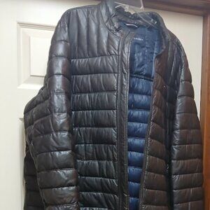 TOMMY HILFIGER Mens Quilted Brown Puffer Jacket Size XXL 2XL Polyurethane